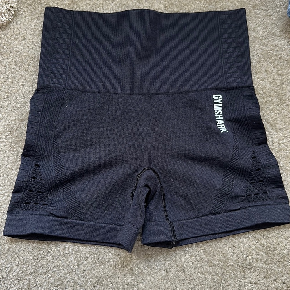 Gymshark workout shorts, black, size small, laser cut detail